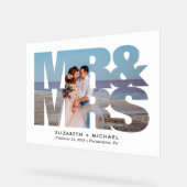 M. Mme Newlyweds Mariage photo White (Angle)