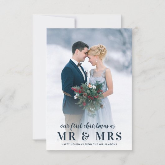 M. & Mme | Noël mariage faire-part (Devant)