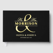 M. Mme Photo Black Elegant Moderne Mariage Or (Recto)