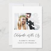 M. Mme Photo Mariage Réception Invitation (Devant)