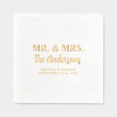 M. & Mme Photo Personnalisée Mariage élégant en or (Recto)