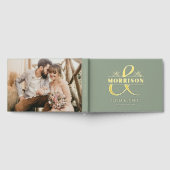 M. Mme. Photo Sage Vert Élégant Mariage Or (Complet)