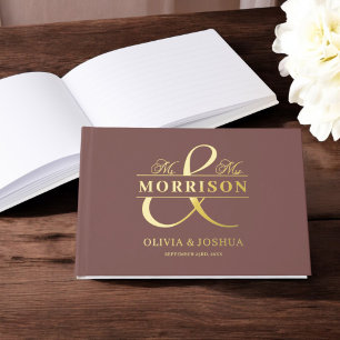 M. Mme Photo Terracotta Elegant Wedding Gold