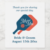 M. & Mme pickleball sport thème étiquette mariage  (Étiquettes simples)
