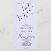 M. & Mme Programme Minimaliste De Mariage De Lavan (Devant / Derrière)