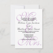 M. & Mme Purple Chevron - 3x5 Faire-part de mariag (Devant)