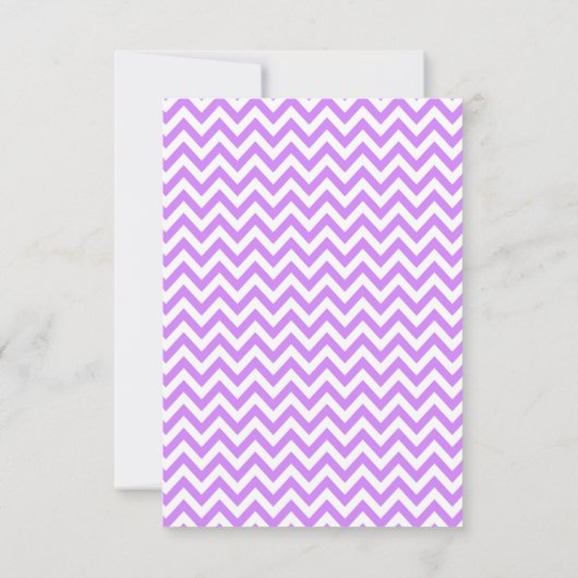 M. & Mme Purple Chevron - 3x5 Faire-part de mariag (Dos)