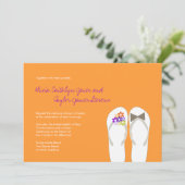 M. & Mme Purple Flip Flops Invitation de mariage d (Debout devant)