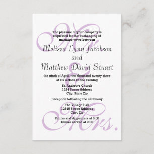 M. & Mme Purple - Mariage 3x5 et Invitation de réc