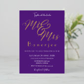 M. & Mme Royal Purple Mariage Foil Invitation (Debout devant)