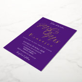 M. & Mme Royal Purple Mariage Foil Invitation (Rotation)