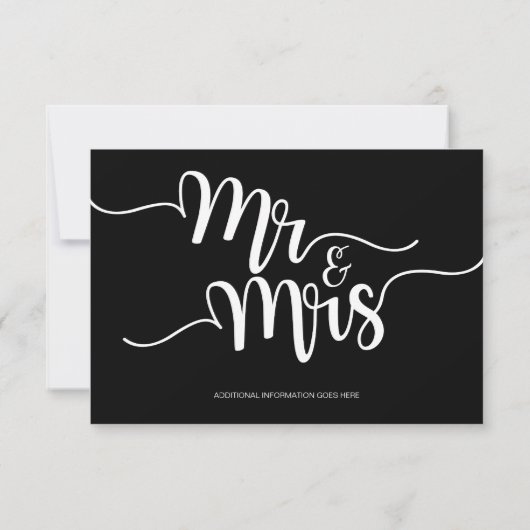 M. & Mme Script | Invitations de mariage modernes (Dos)