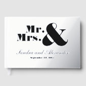 M. Mme Simple Silver Foil Mariage de script blanc (Recto)