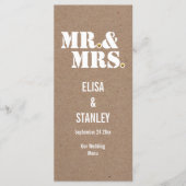 M. & Mme typographie kraft papier mariage carte me (Devant)