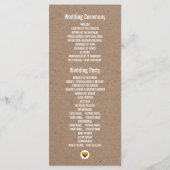 M. & Mme typographie kraft programme de mariage en (Dos)