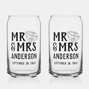 M. & Mme Verre de bière personnalisée peut régler
