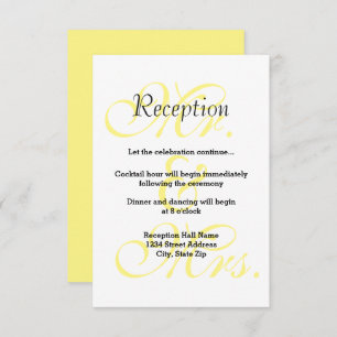 M. & Mme Yellow - Invitation à la réception
