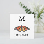 "M" Monarch platte Wenskaart Kaart (Staand voorkant)