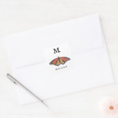 "M"-monarch Vierkante Sticker (Envelop)