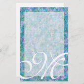 M Monogram "Blue Garden" fijngelijnd Briefpapier (Voorkant / Achterkant)