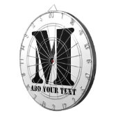 M Monogram Eenvoudig Modern Minimalistisch Geperso Dartbord (Voorkant Rechts)