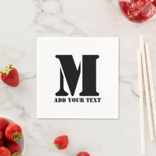 M Monogram Eenvoudig Modern Minimalistisch Geperso Servet