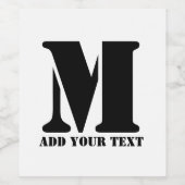 M Monogram Eenvoudig Modern Minimalistisch Geperso Wijn Etiket (Enkel label)