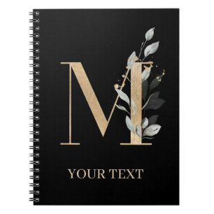 M Monogram Floral - Aangepast notebook Notitieboek