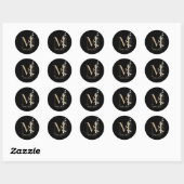 M Monogram Floral Aangepast Ronde Sticker (Vel)