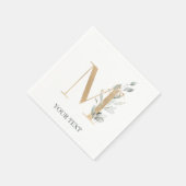 M Monogram Floral Aangepast Servet (Hoek)