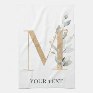 M Monogram Floral Aangepast Theedoek