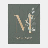 M Monogram Floral - Aangepaste fleece Blanket Deken (Voorkant)