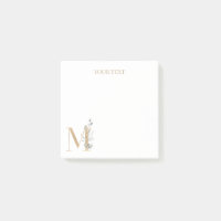 M Monogram Floral Aangepaste notities