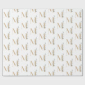 M Monogram Floral Cadeaupapier (Vlak)