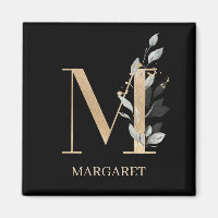 M Monogram Floral Magnet personnalisé