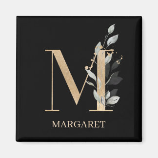 M Monogram Floral Personalized Magnet Magneet