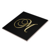 M-monogram Gold Script Tegeltje (Zijkant)