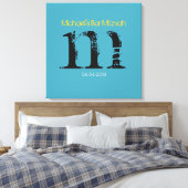 M Monogram Initiaal Bar Bat Mitzvah Sign-In Board Canvas Afdruk (Insitu (Slaapkamer))
