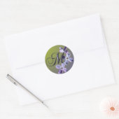 M Monogram Lila envelopzegel Ronde Sticker (Envelop)