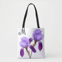  M monogram  paarse iris bloemig