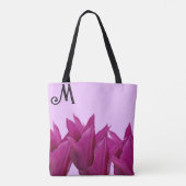 M monogram  roze floral stijlvol Draagtas (Achterkant)