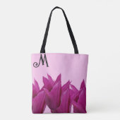  M monogram  roze floral stijlvol Draagtas (Achterkant)
