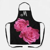 M monogram  roze rozenbloem Schort (Voorkant)