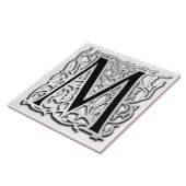 M Monogram "Silver Besque" Keramische Tegel Tegeltje (Zijkant)