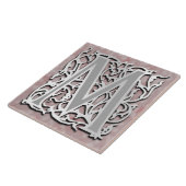 M Monogram "Silver Stone" keramische Tegel Tegeltje (Zijkant)