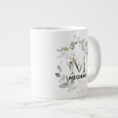 M Monogramme initial Mug vert avec nom (Devant droit)