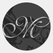 M Monogramme Mariage Enveloppe Sticker (Devant)