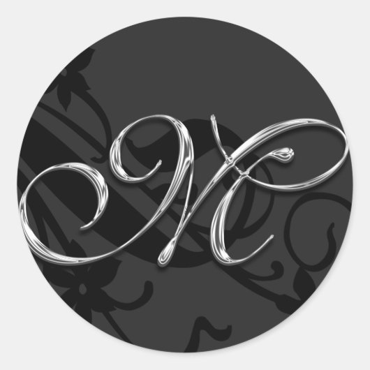 M Monogramme Mariage Enveloppe Sticker (Devant)