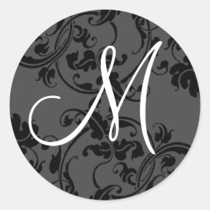 M Monogrammen Initiaal Wedding Stickers