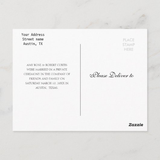 M. & MRS. | Carte postale Faire-part mariage (Dos)